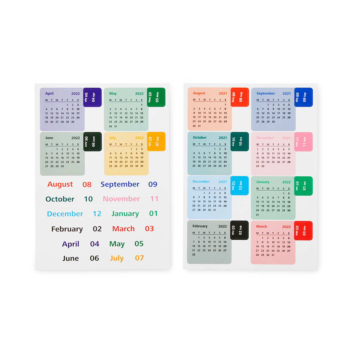 Calendar stickers