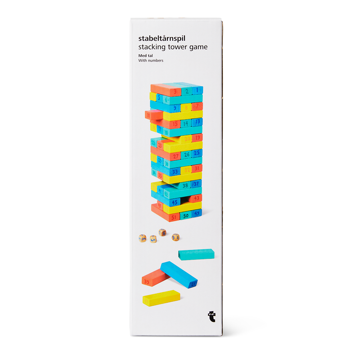 Stacking tower game with numbers