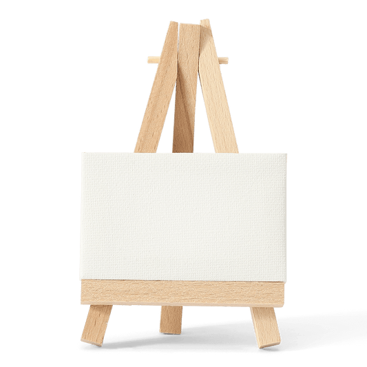 Miniature easel with canvas