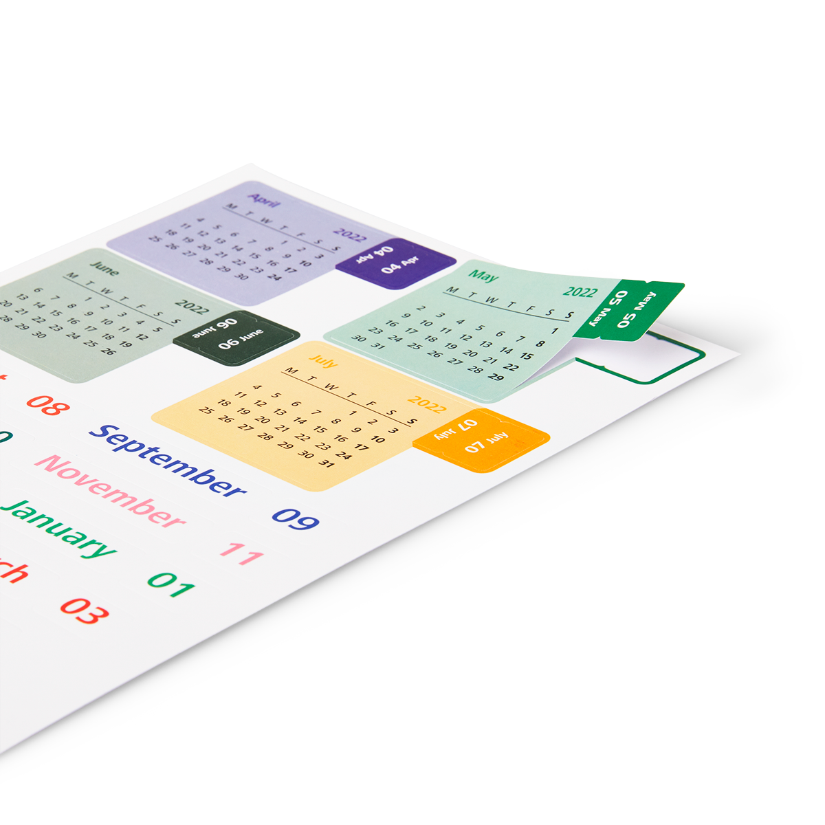 Calendar stickers