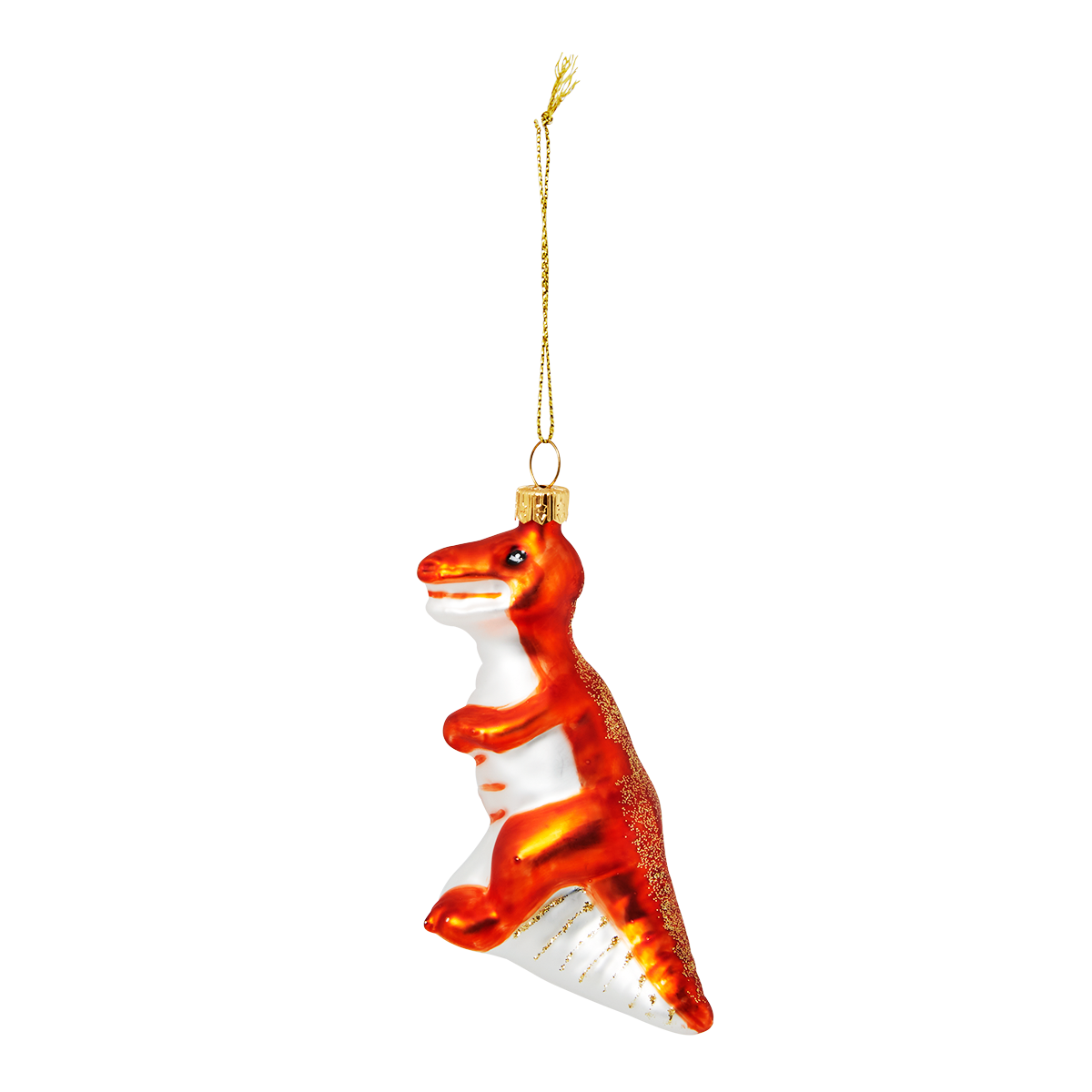 Christmas bauble. Orange dino