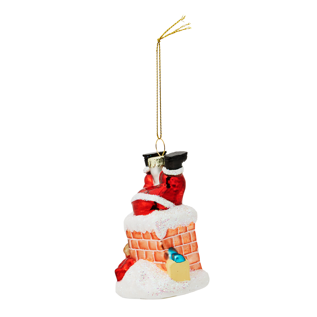 Bauble. Santa Claus in chimney
